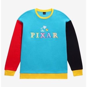 NWT BoxLunch Disney Pixar Luxo Jr. & Logo Color Block Crewneck